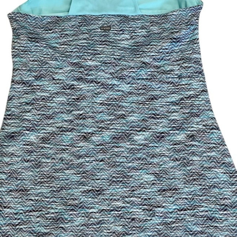 MPG Dress Athletic Racerback Tank Blue Patterned Casual Dress with Pockets Sz Sm - Picture 12 of 15
